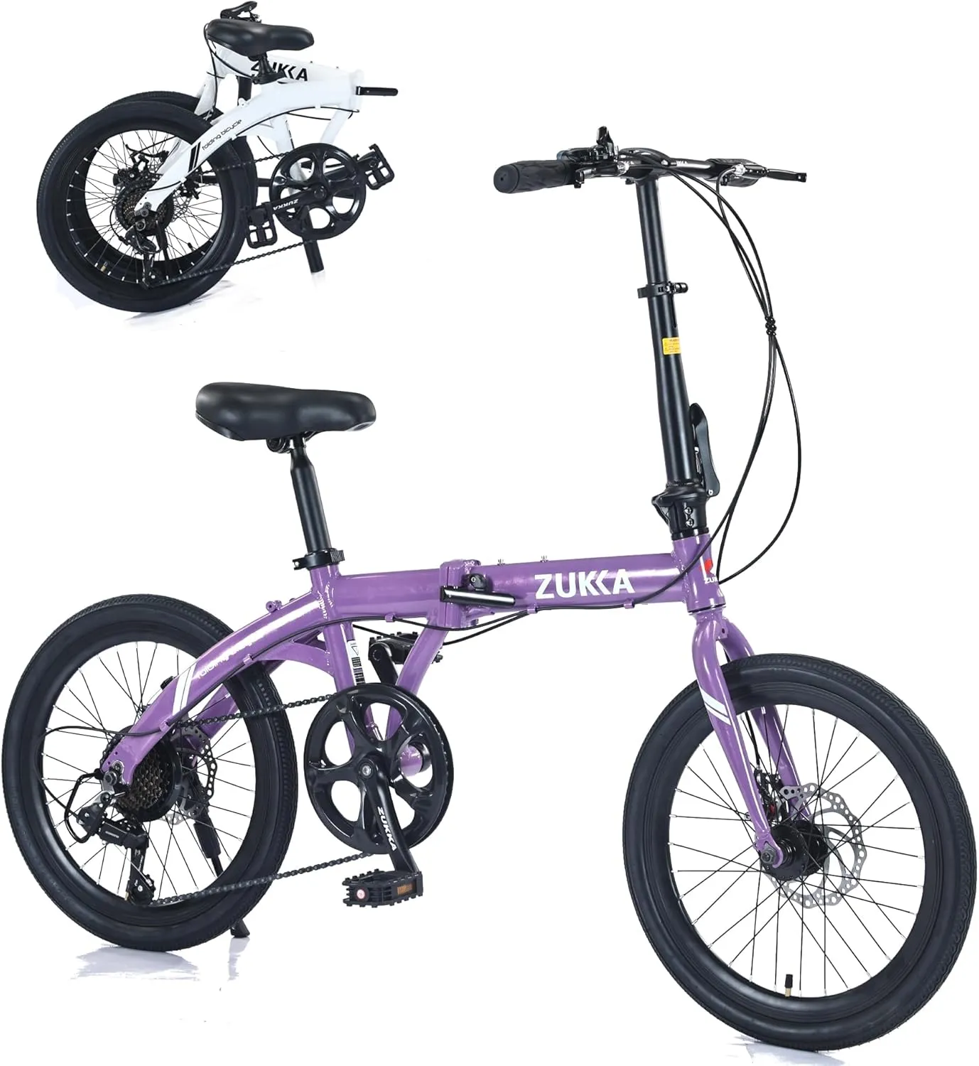20 Inch Folding Bike with 7-Speed，Heavy Duty Folding Bike Up to 330LBS-Lightweight Aluminum Frame Folding Bike，Folding Commuter Bike for Women/Men/Adult/Youth,Adjustable Stem，7 Colors