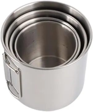 304 Stainless Steel Mouth Cup Outdoor Camping Water Cup Portable Coffee Cup 4-Piece Set