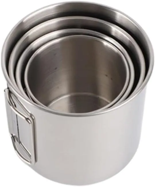 304 Stainless Steel Mouth Cup Outdoor Camping Water Cup Portable Coffee Cup 4-Piece Set