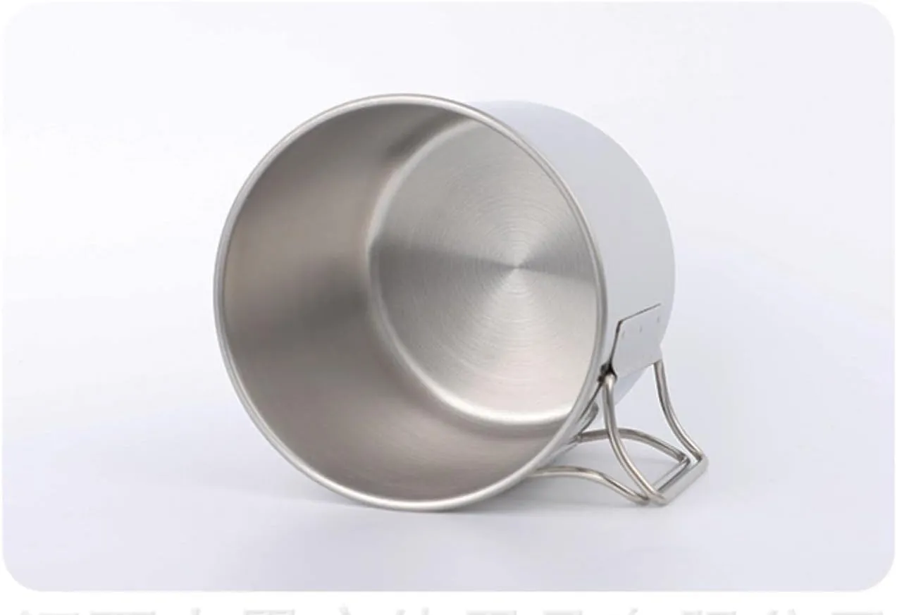 304 Stainless Steel Mouth Cup Outdoor Camping Water Cup Portable Coffee Cup 4-Piece Set
