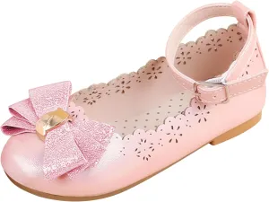ADAMUMU Toddler Dress Shoes Flower Girl Shoes for Weeding Cute Toddler Mary Jane Shoes Lace Flore Ballet Flat for Walking, Jumping