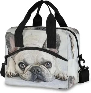 ALAZA French Bulldog in Sunglasses Driving Reusable Lunch Bag Insulated Cooler Tote Bag