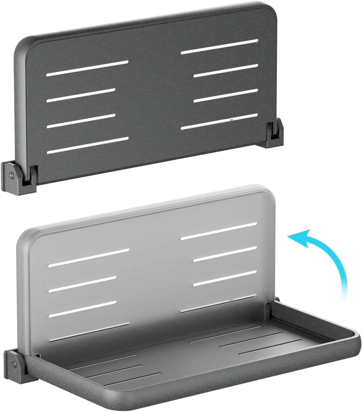 Aluminum RV Folding Wall Shelves 12 Inch Collapsible Fold Down Bookshelf for Camper - Small Foldable Trailer Interior Hidden Bedside Storage Rack 2 Pack