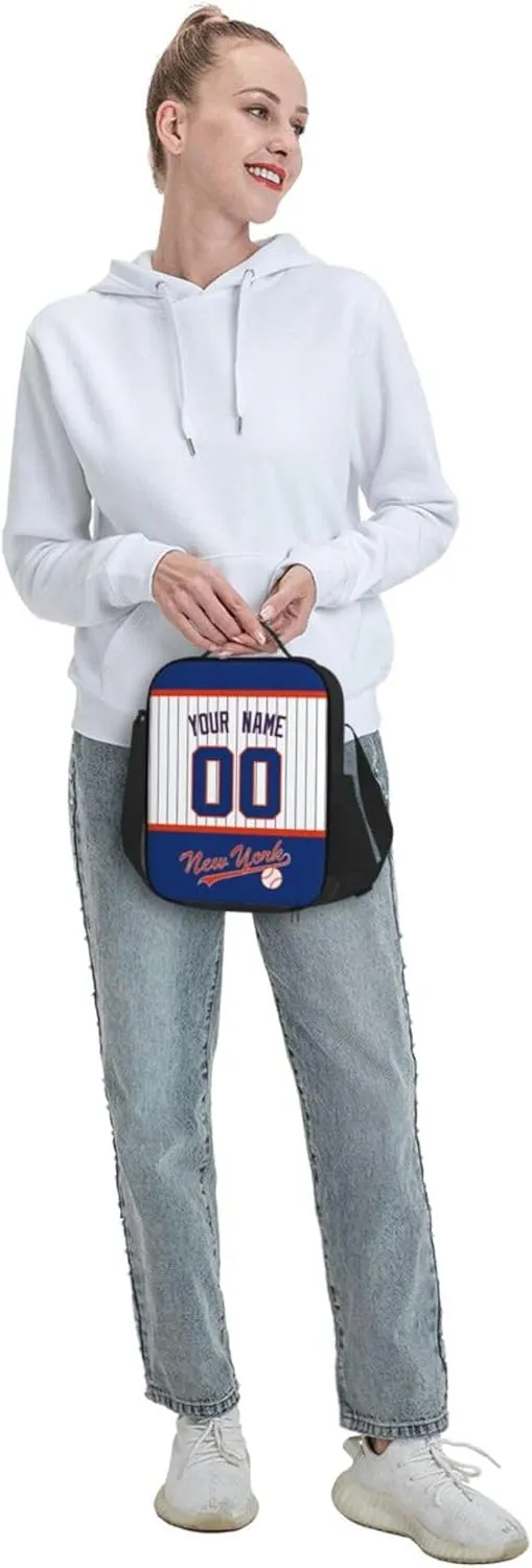 ANTKING New York Lunch Box Lunch Bag Cooler Custom Any Name and Any Number Personalized Gifts for Kids Men Women