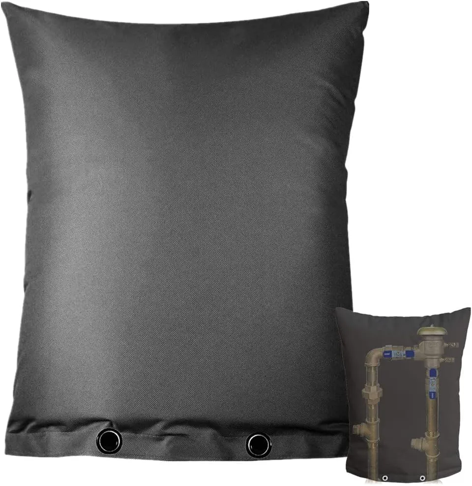 Backflow Preventer Cover Insulated Pouch,Outdoor Pipe Insulation Cover,Winter Well Head Cover Water Well Pump Covers Sprinkler Valve Cover Insulated (Black 16''W x 20''H)