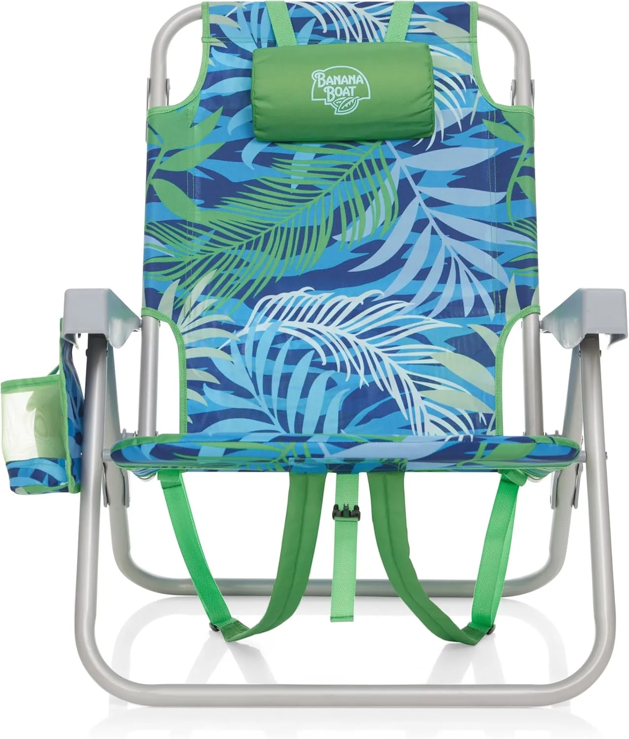 Banana Boat Folding Beach Chair Lightweight Backpack Chairs for Adults 5-Position with Lay Flat Outdoor Heavy Duty Beach Chair, Aqua (1 PK)