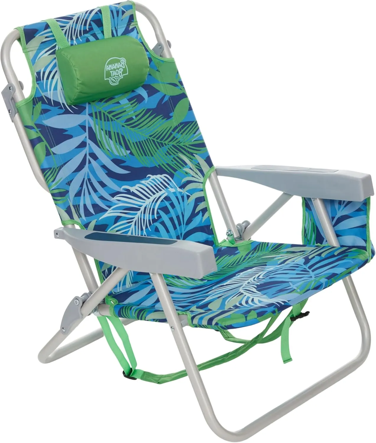 Banana Boat Folding Beach Chair Lightweight Backpack Chairs for Adults 5-Position with Lay Flat Outdoor Heavy Duty Beach Chair, Aqua (1 PK)