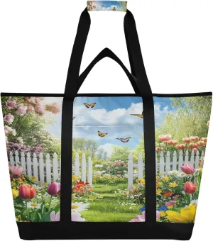 Beautiful Garden Reusable Insulated Cooler Bag with Ice Pack Compartment - Large 251L Waterproof Thermal Grocery Tote for Picnic Beach Camping Lunch Storage