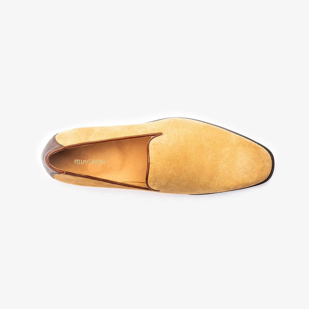 Beige Suede Penny Loafer