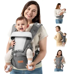 besrey Baby Carrier with Hip Seat Newborn to Toddler 9-in-1, Front Facing Baby Hip Carrier, Breathable Mesh for Moms & Dads, Back Infant Holder (4-36M, 7-45 lbs)