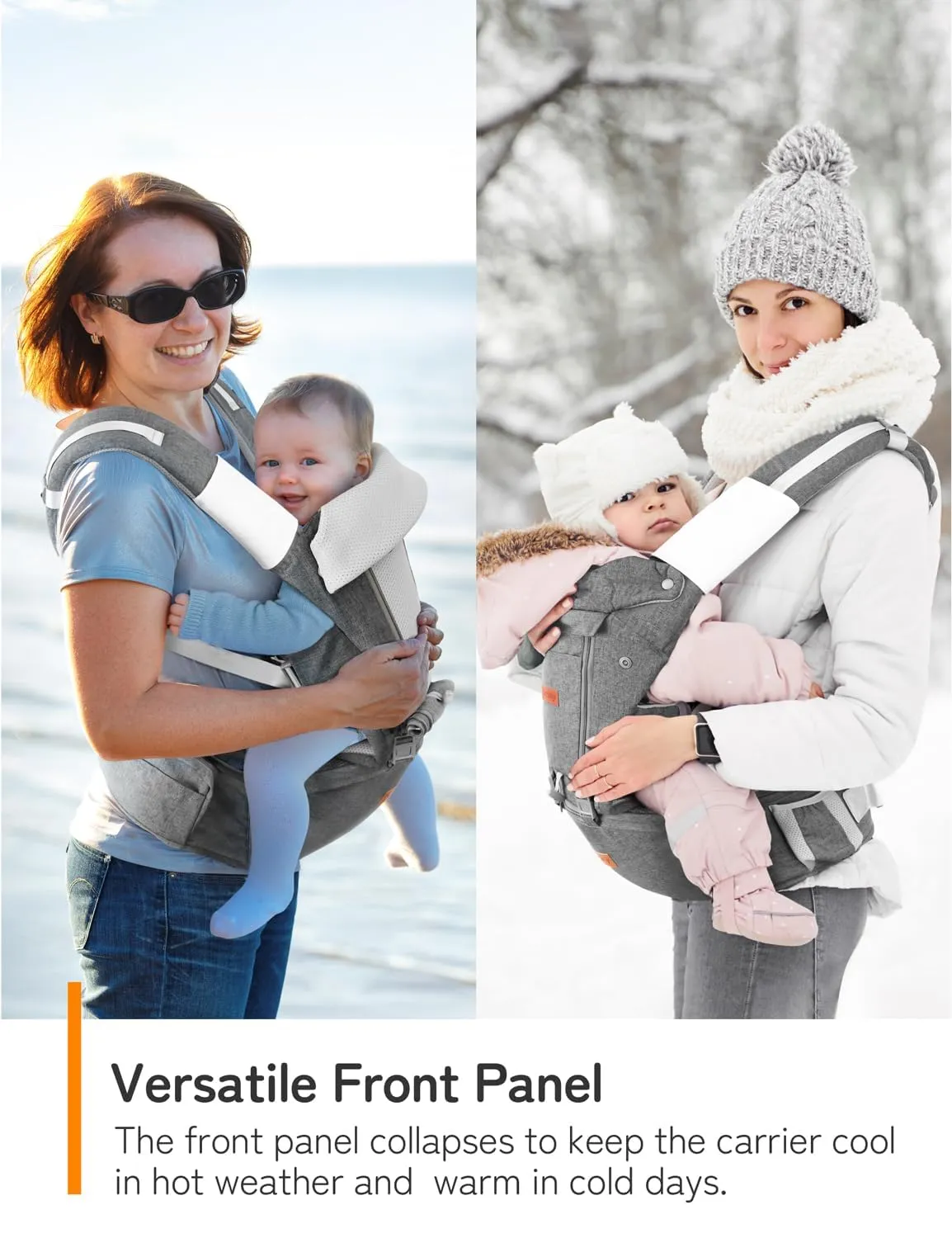 besrey Baby Carrier with Hip Seat Newborn to Toddler 9-in-1, Front Facing Baby Hip Carrier, Breathable Mesh for Moms & Dads, Back Infant Holder (4-36M, 7-45 lbs)