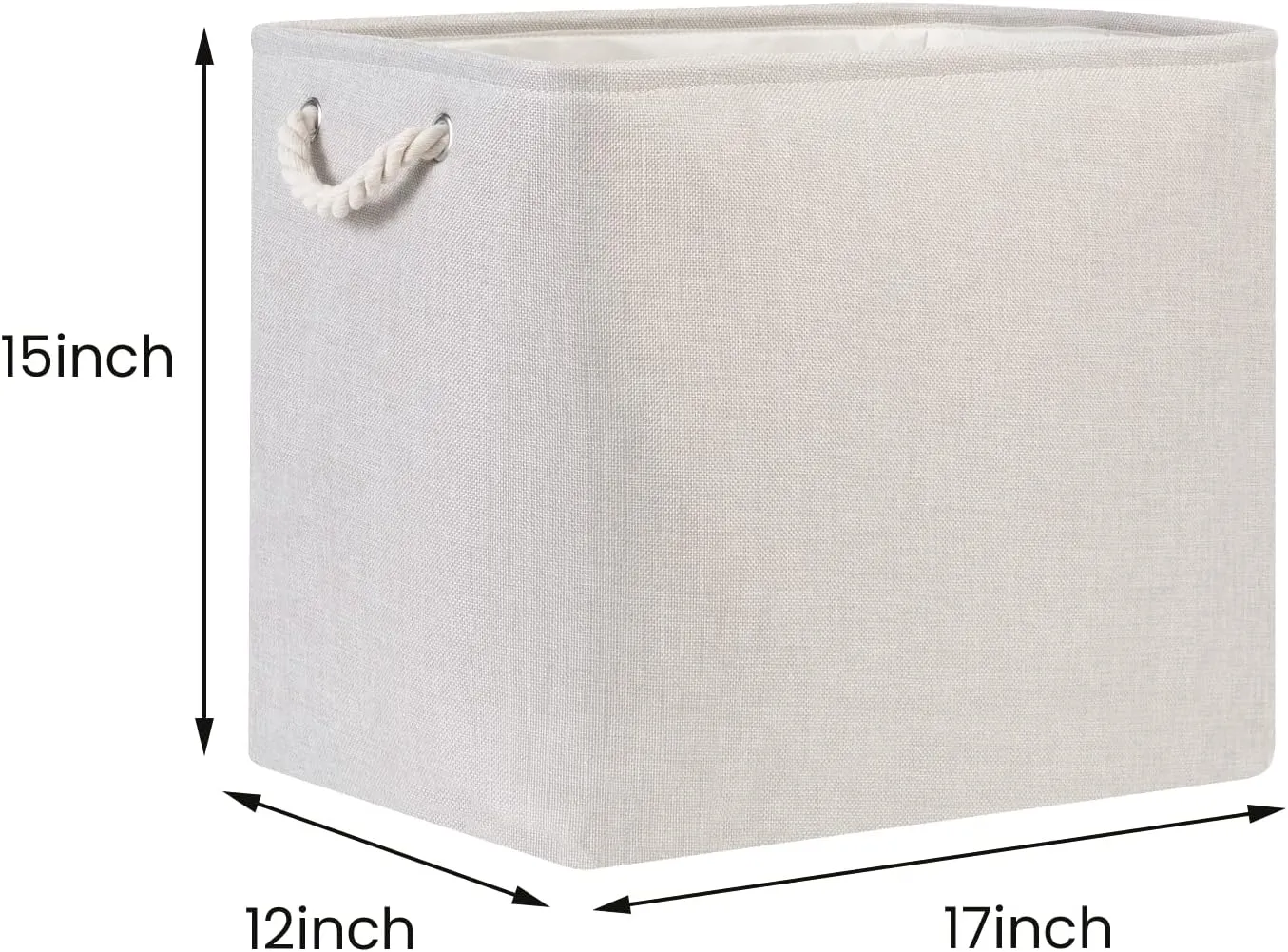 Bidtakay Fabric Beige Baskets Extra Large Organization Baskets for Clothes Set of 2 Collapsible Storage Bins for Shelves Cabinet 17x12x15 In Organizing Bins for Bedroom Blankets Pillow Towels Storage