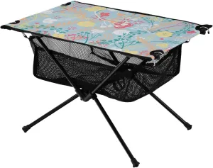 Bolaz Outdoor Folding Portable Picnic Camping Table-Colorful Flower Pattern 10,Storage Mesh for Camping Gear Accessories, Hiking, Mountaineering, Outdoor Travel