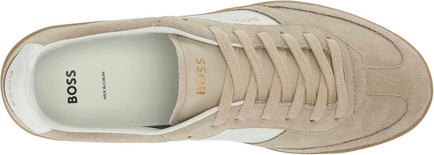 BOSS Men's Suede Leather Block Low Profile Sneaker