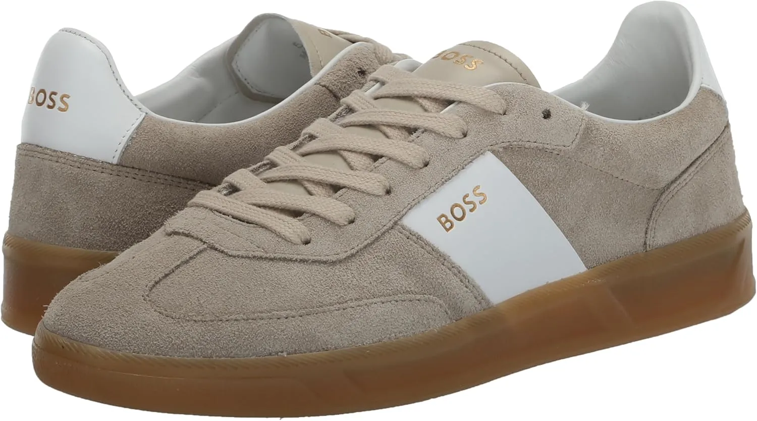 BOSS Men's Suede Leather Block Low Profile Sneaker