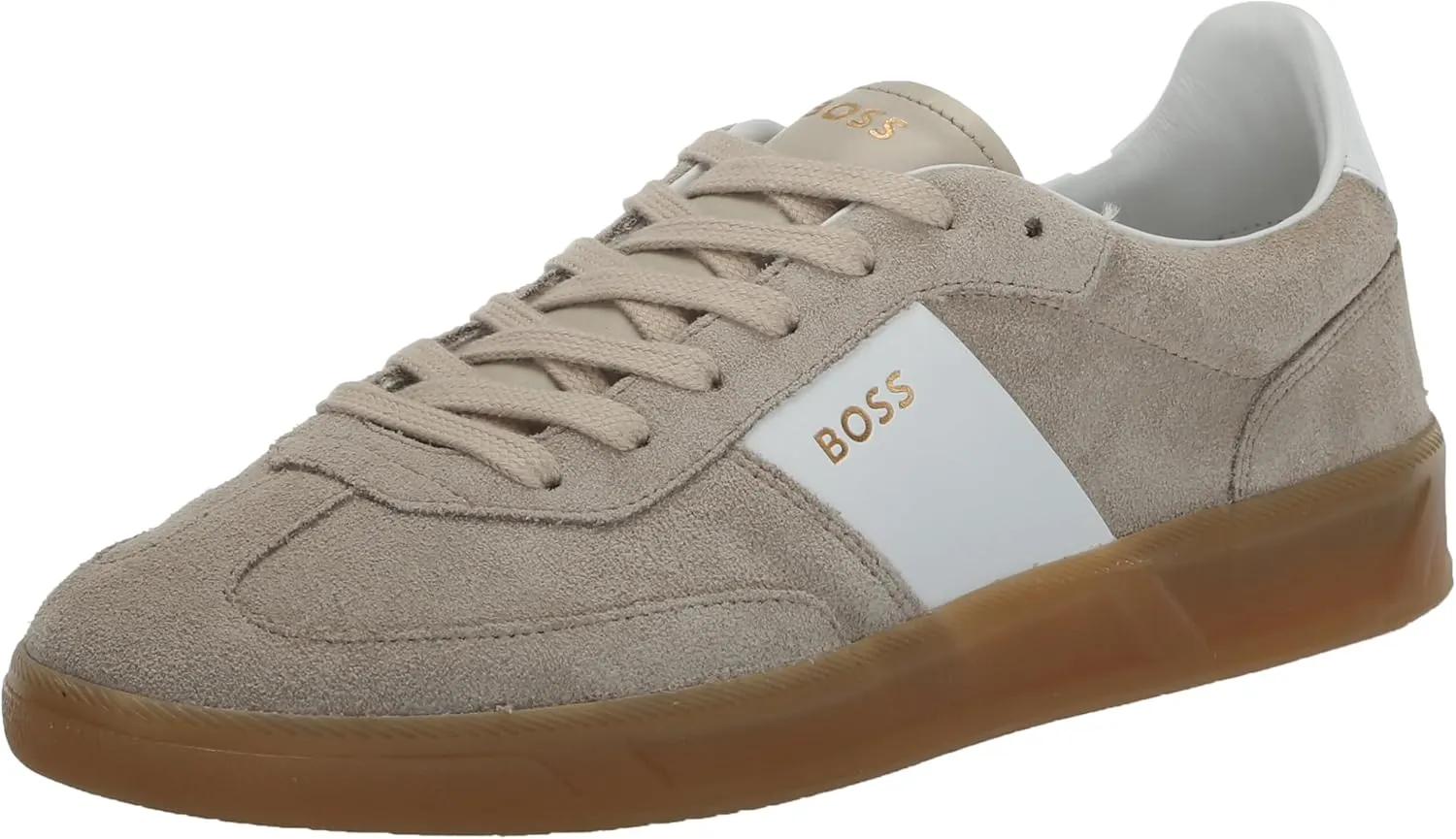 BOSS Men's Suede Leather Block Low Profile Sneaker