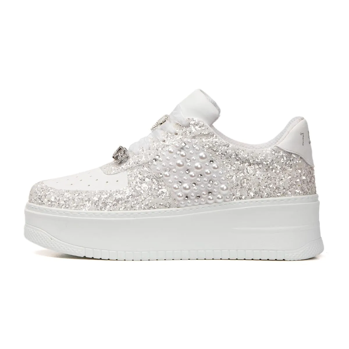 Bridal Shoes Wedding Sneakers, Personalized Shoes for Bride, Lace Bridal Tennis Shoes, bride platform shoes flat sole (36 EUR / 6 US)