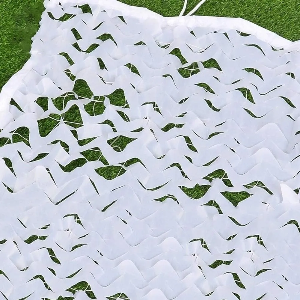 Camo Netting with Mesh Backing, White Camouflage Netting Snowland Cover with Mesh Oxford Cloth for Camping Sunshade Garden Courtyard Kids Hide Party Game Camo Shade Netting Camo Net