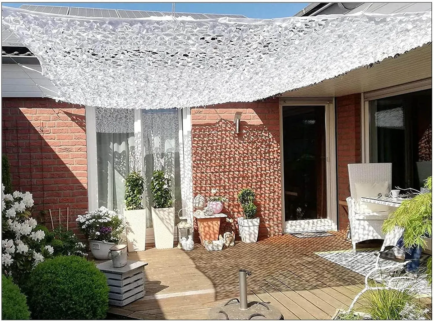 Camo Netting,Camping Camouflage Nets,White Awning,Bulk Net Roll,Sunscreen Net,Reinforced Oxford Cloth,Camouflage Cover for Car,Outdoor Portable Light-Durable Anti-uv,White-2.5x3m/8.2x9.8ft