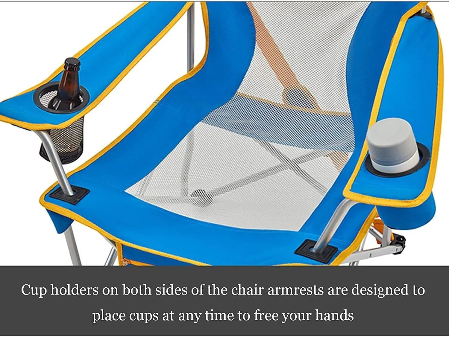 Camping Chairs Outdoor Armchair Beach Deck Chairs Portable Leisure Seat Stool with Breathable Mesh, Comes with Storage Bag Portable Folding Chair