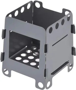 Camping Stove Portable Folding Camping Wood Burning Stove for Outdoor Cooking BBQ Outdoor Camping Stove (Color : Gray, Size : M) (Gray Medium)