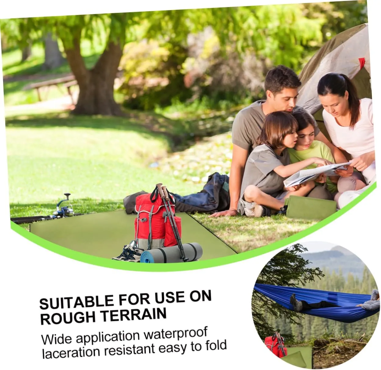 Camping Tent Waterproof Ground Mat Oxford Cloth 300x300cm Portable Outdoor Blanket Beach Pad Ring for