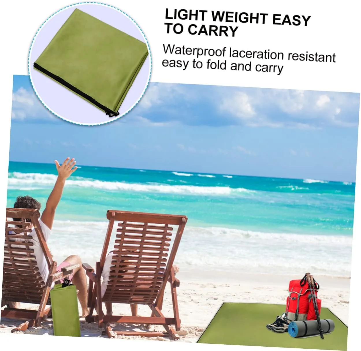 Camping Tent Waterproof Ground Mat Oxford Cloth 300x300cm Portable Outdoor Blanket Beach Pad Ring for