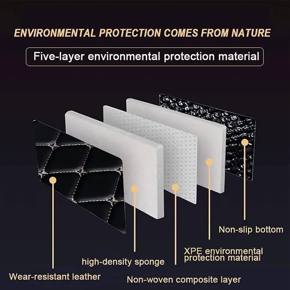 Car Boot Liner Mat for Nissan X-Trail III (T33) 2022 2023 5-seat, Durable Leather Trunk Mats, Dust-Proof Flat Side Waterproof Non-Slip Carpet Lining Cover,B Brown