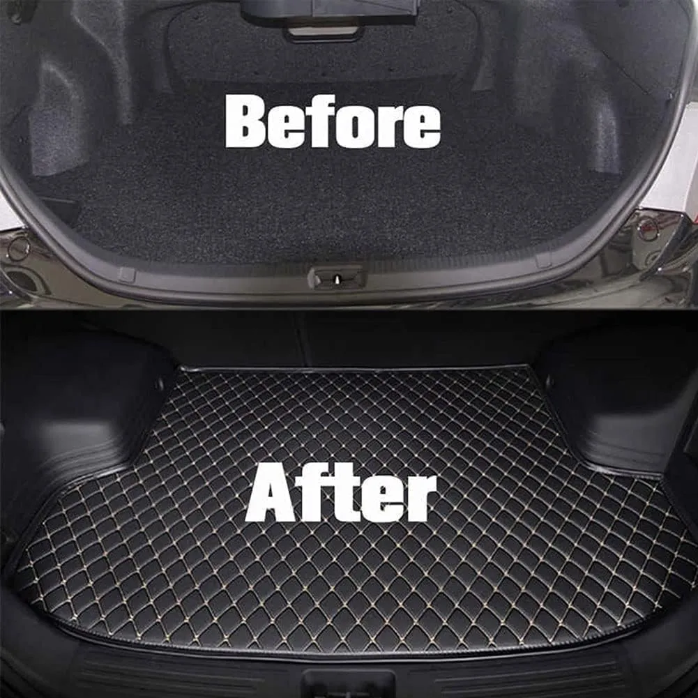 Car Boot Liner Mat for Nissan X-Trail III (T33) 2022 2023 5-seat, Durable Leather Trunk Mats, Dust-Proof Flat Side Waterproof Non-Slip Carpet Lining Cover,B Brown