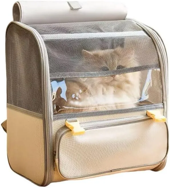 Car Cat Carrier for Hyundai Staria-Load 2021-2024, Pet Carrier Travel Bag for Small Medium Cats with Mesh Ventilation, Breathable Foldable for Airplane, Car, Vet Visits,Grey