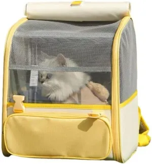 Car Cat Carrier for Toyota Tacoma Xtracab, Pet Carrier Travel Bag for Small Medium Cats with Mesh Ventilation, Breathable Foldable for Airplane, Car, Vet Visits,Yellow