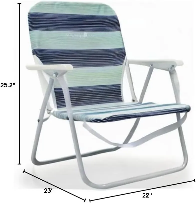 CARIBBEAN JOE Folding Beach Chair, 1 Position Lightweight and Portable Foldable Outdoor Camping Chair with Carry Strap