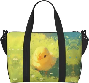 chicks Hand-held travel bag, messenger casual handbag, suitable for work, travel, fitness, tourism, women's zipper storage bag,