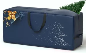 Christmas Tree Storage Bag - 7.5 ft Heavy Duty 600D Polyester Oxford with Wide Opening, Dual Zippers - Storage Container for Trees and Decorations