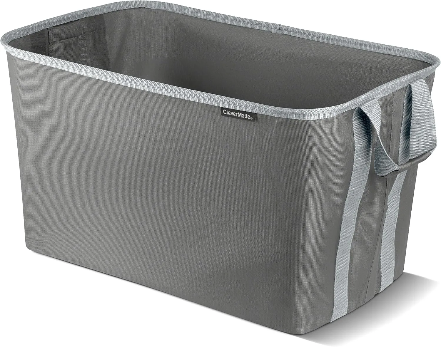 CleverMade Collapsible Laundry Basket Hamper - Shadow Stone Gray 2-Pack 60L - Space Saving Storage Organizer with Handles Foldable Home Organization