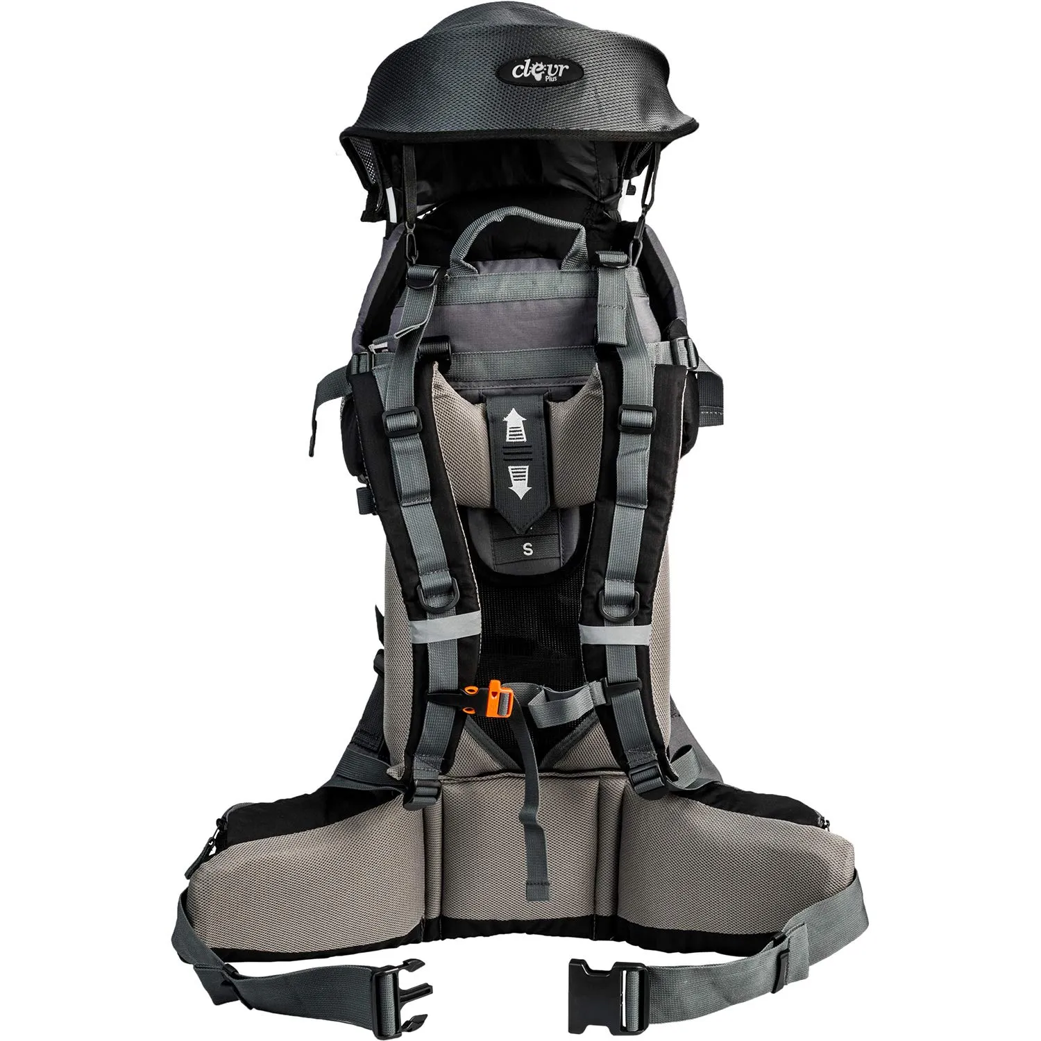 ClevrPlus Canyonero Camping Baby Backpack Hiking Kid Toddler Child Carrier with Stand and Sun Shade Visor, Black