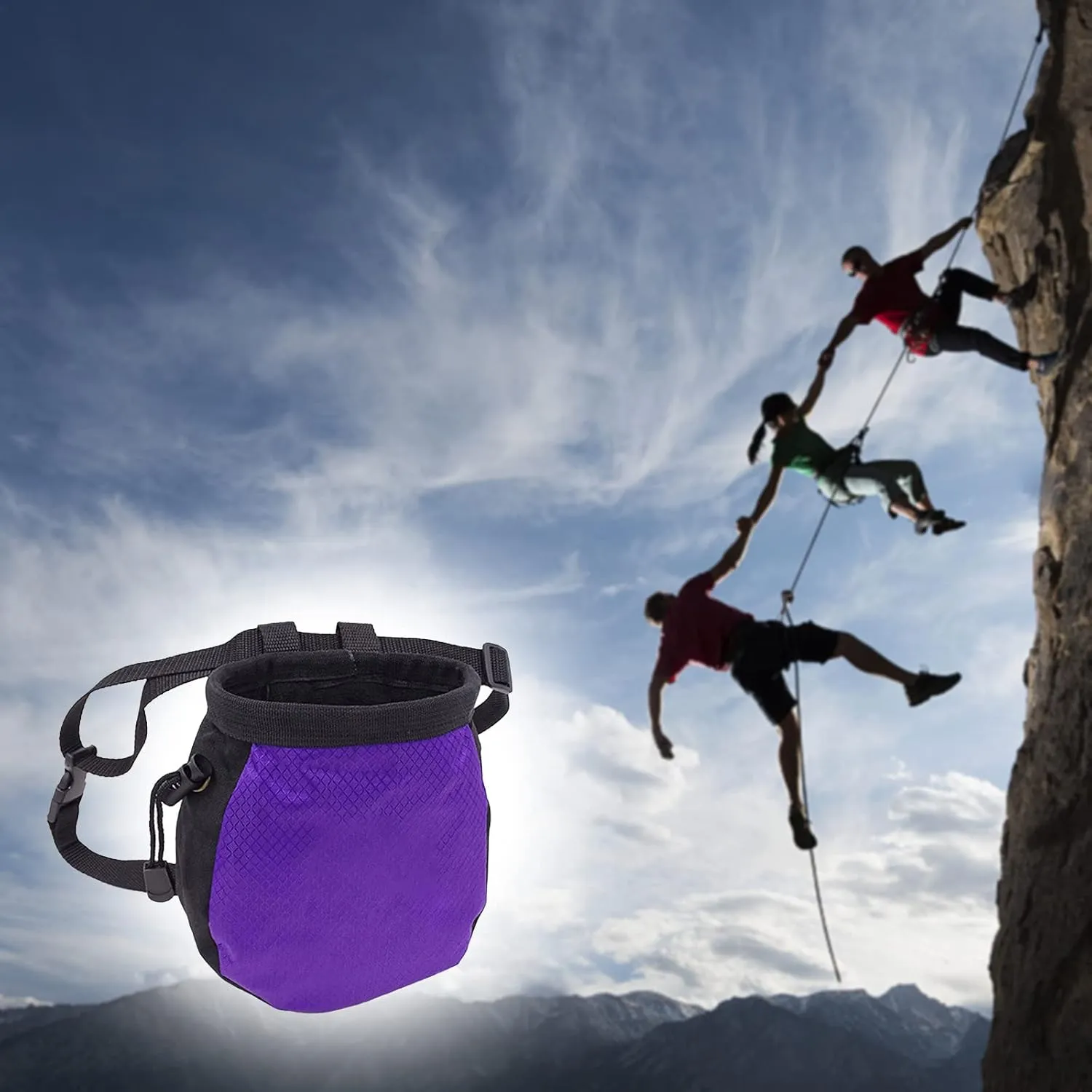 Climbing Chalk Bags,No Leak Rock Climbing Strawstring Bag Drawstring Magnesia Sack,Rock Climbing Gear Equipment