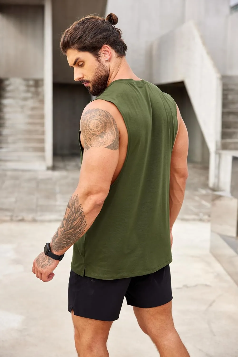 COOFANDY Men Workout Tank Top Gym Bodybuilding Sleeveless Muscle T Shirts Cut Off Shirts