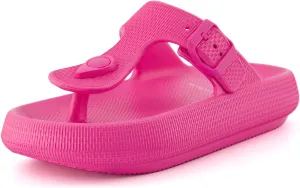 CUSHIONAIRE Women's Flo thong recovery cloud pool slide sandal with  Comfort