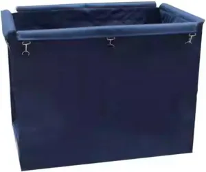 Custodial Cart Bag Oxford Cloth Waterproof and Stain Penetration, Linen Trolley Bag Metal Bayonet, Extra Large Caliber Easy to Fold and Store, Lightweight and Soft(Blue)