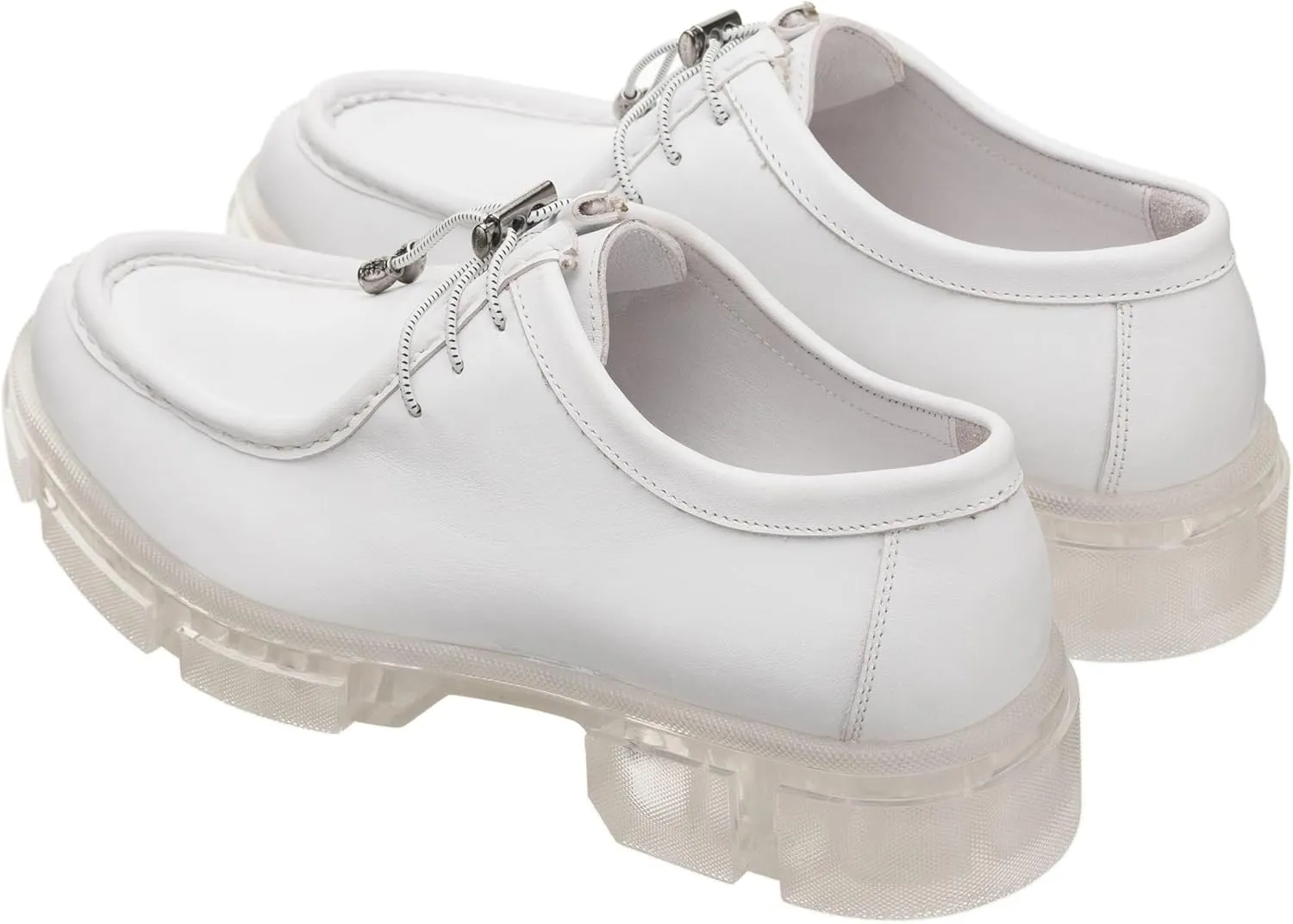 DALGALA Women's White Calfskin Big Size Handmade Oxford Derby Platform Women's Oxfords Comfortable Dressy Slip On, Lace Up Casual Work Business Dress Office,Flat Wedding Shoes