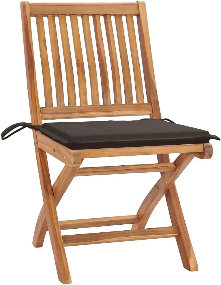 Dinning Chairs Camping Chair Beach Chair Comfortable Chair - Folding Patio Chairs with Cushions 6 pcs Solid Teak Wood for Terrace Garden Outside Park