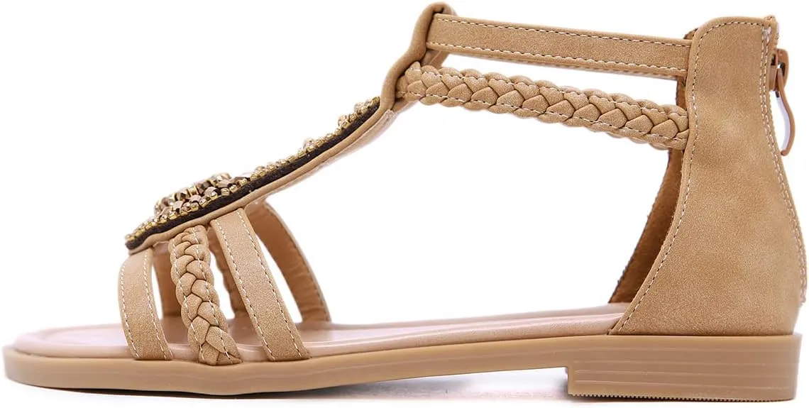 DKCHENH Ethnic Style Women's Summer Casual Vintage Sandals Flat Shoes Outdoor Shoes