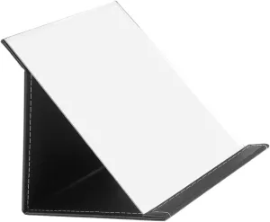 DOITOOL Household Square Pu Dressing Bedroom Cover Desktop for Bathroom Compact Mirror Frame Stand Foldable