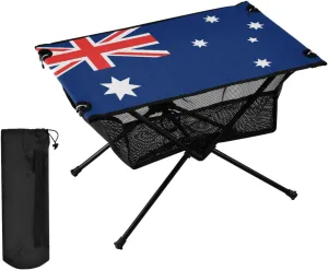 DOMIKING Australia Flag Portable Camping Table Folding Picnic Tables with Carrying Storage Bag Camp Table for Camp Travel Beach 23.6 * 15.6 * 15 in