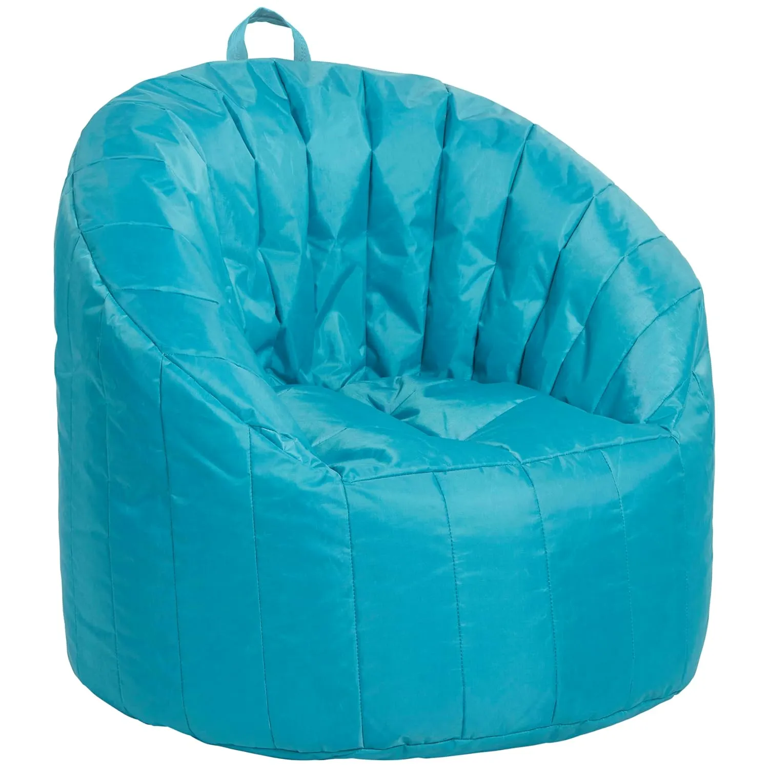 Factory Direct Partners Cali Seashell Bean Bag Chair, Durable Coated Oxford Nylon Cover, Flexible Seating for Kids, Teens, Adults; Sewn-in Handle for Easy Transport at Home or on Road - Aqua