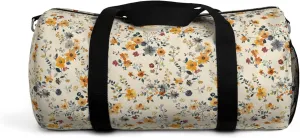 Floral Duffel Bag – Stylish Travel & Gym Bag in Vibrant Flower Print – Durable Polyester Canvas, Adjustable Strap