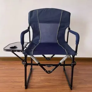 Folding Camping Chair, Picnic Chairs, Portable Lawn Chairs with Side Table Breathable Mesh Back Compact Style for Outdoor Sports (Color : D)