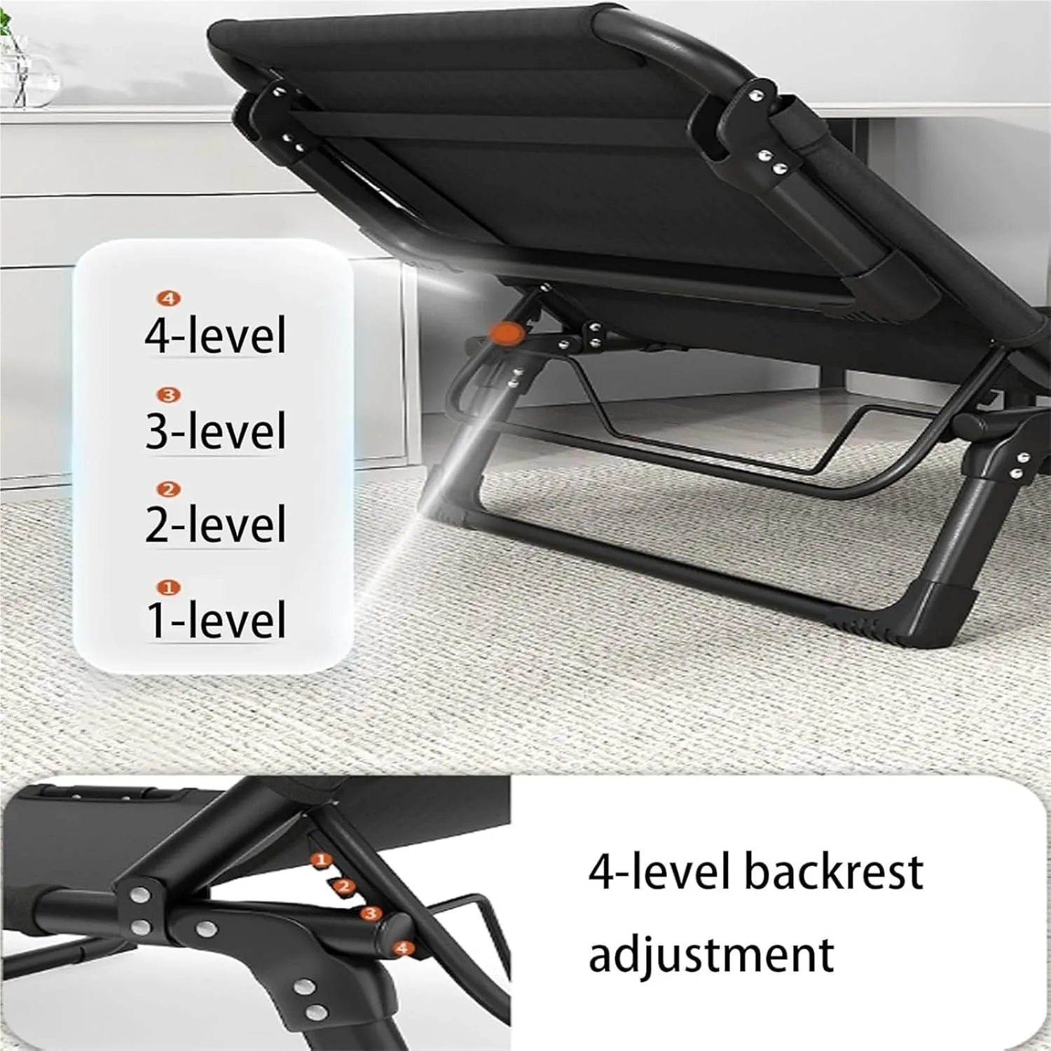 Folding Camping Cot,Camping Cot for Adults, Portable Fold Up Guest Bed with Sturdy Steel Frame 4 Position Adjustable for Indoor & Outdoor Activity(Grey,190 * 68 * 30cm)