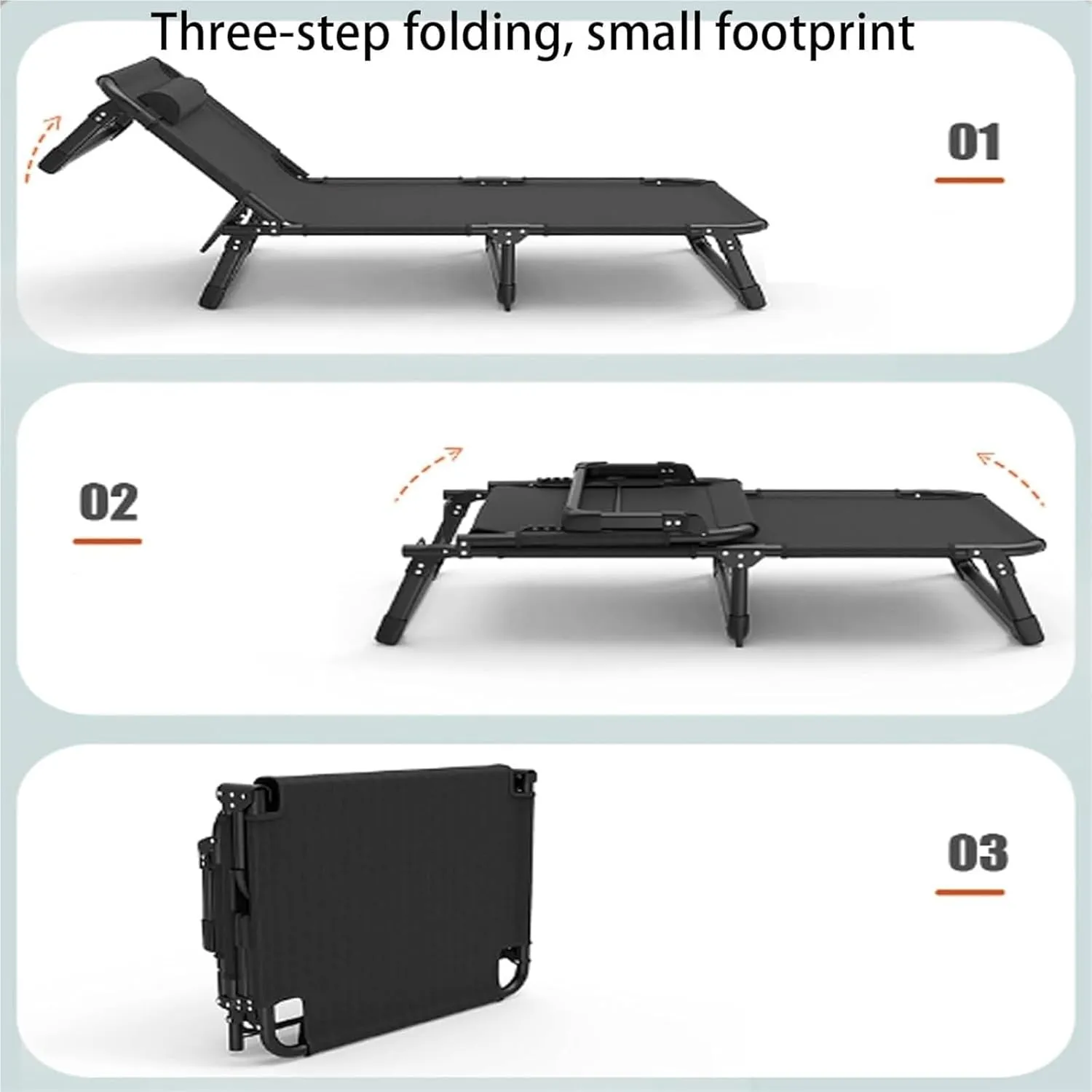 Folding Camping Cot,Camping Cot for Adults, Portable Fold Up Guest Bed with Sturdy Steel Frame 4 Position Adjustable for Indoor & Outdoor Activity(Grey,190 * 68 * 30cm)
